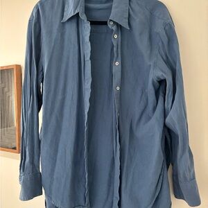 Aritzia Babaton Light Blue Collared Shirt